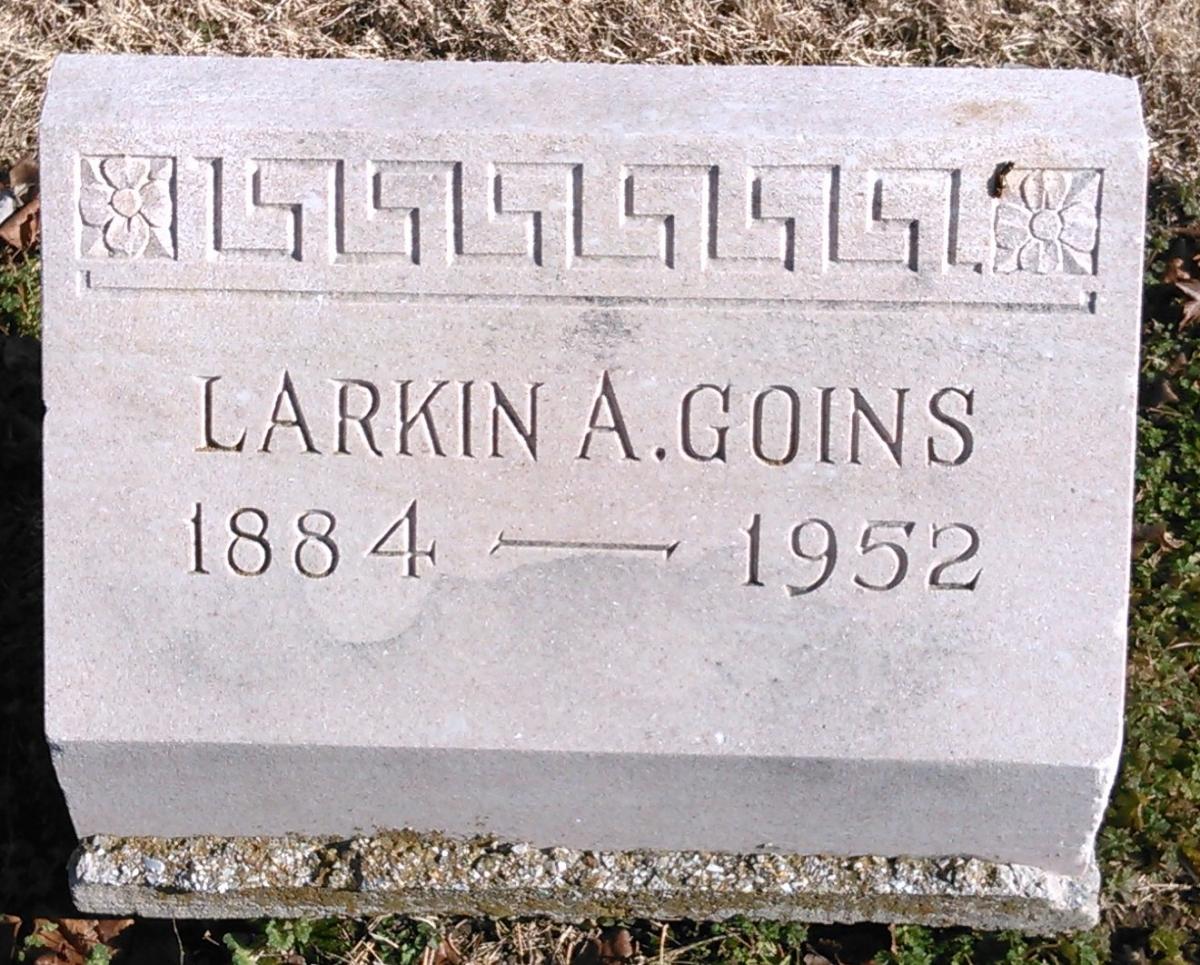 OK, Grove, Buzzard Cemetery, Goins, Larkin A. Headstone