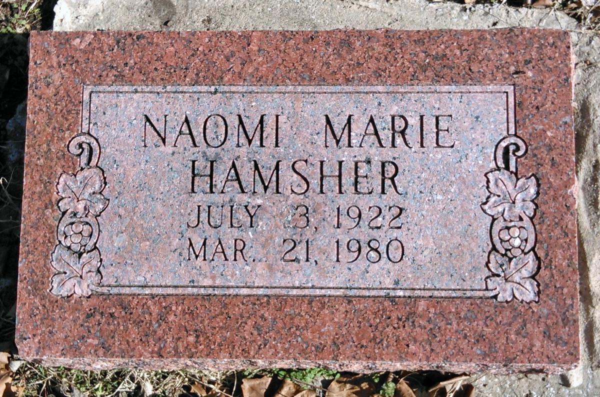 OK, Grove, Buzzard Cemetery, Hamsher, Naomi Marie Headstone