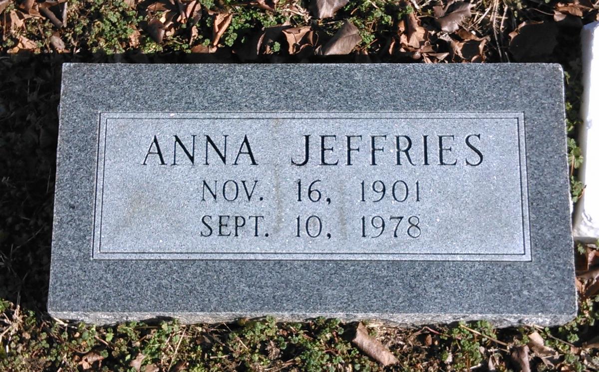 OK, Grove, Buzzard Cemetery, Jeffries, Anna Headstone