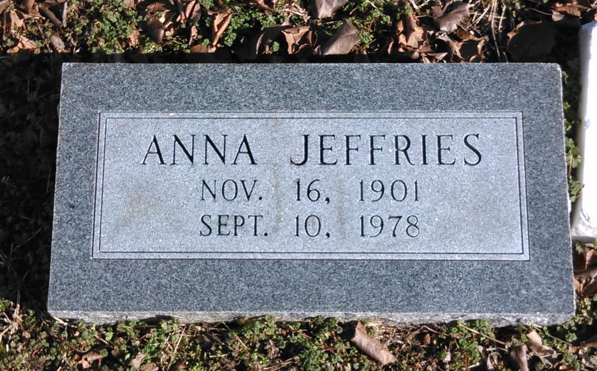 OK, Grove, Buzzard Cemetery, Jeffries, Anna Headstone