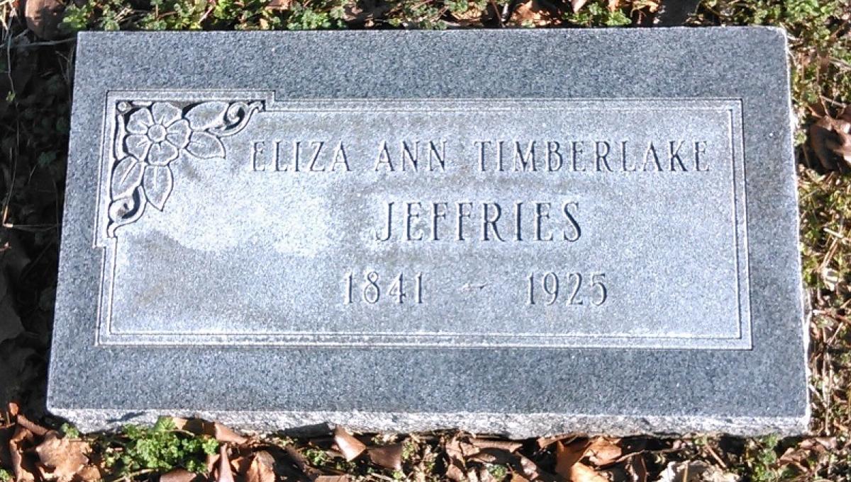 OK, Grove, Buzzard Cemetery, Jeffries, Eliza Ann Timberlake Headstone