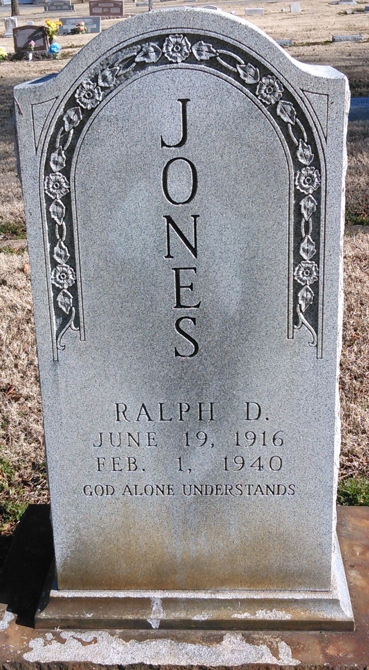 OK, Grove, Buzzard Cemetery, Jones, Ralph D. Headstone