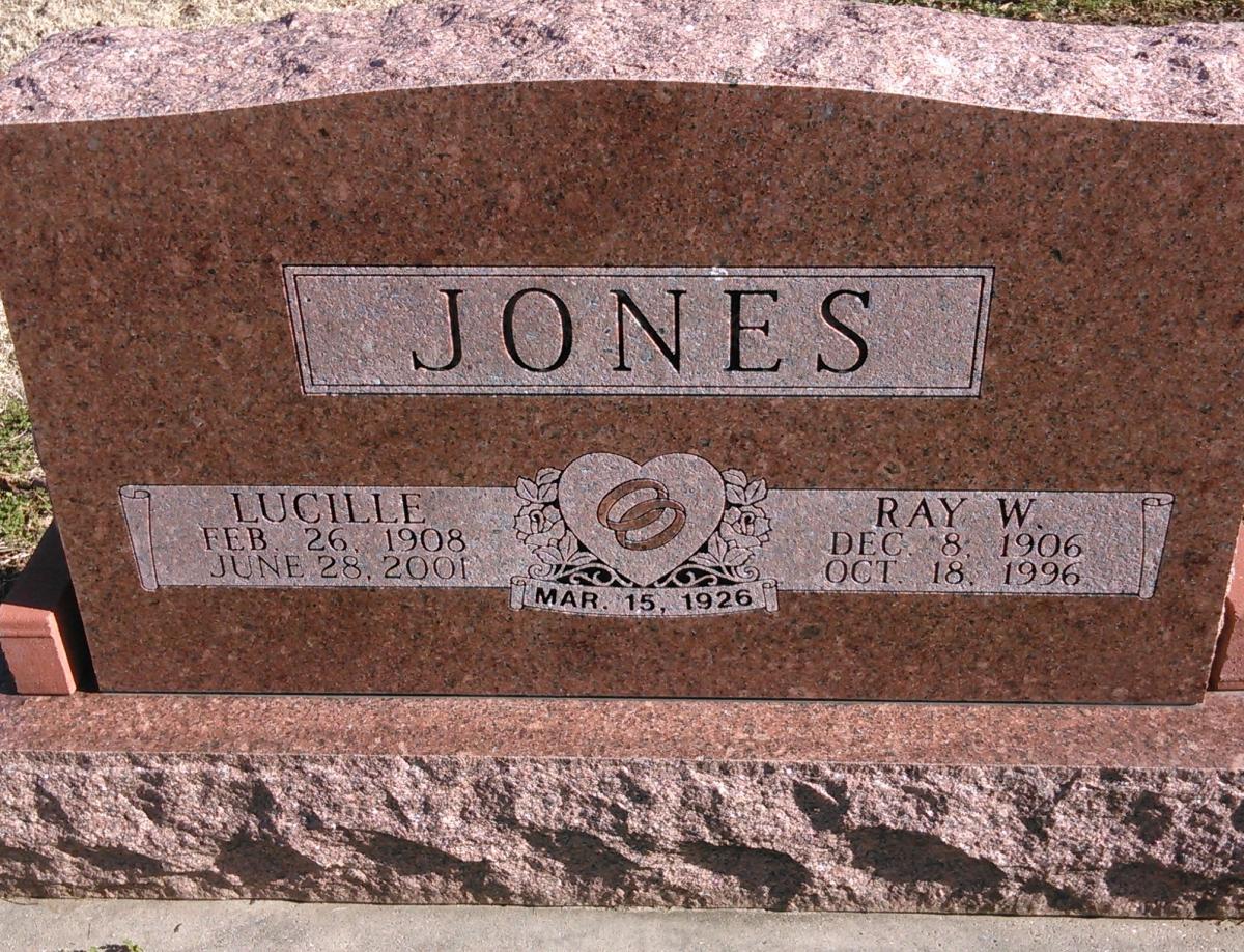 OK, Grove, Buzzard Cemetery, Jones, Ray W. & Lucille Headstone