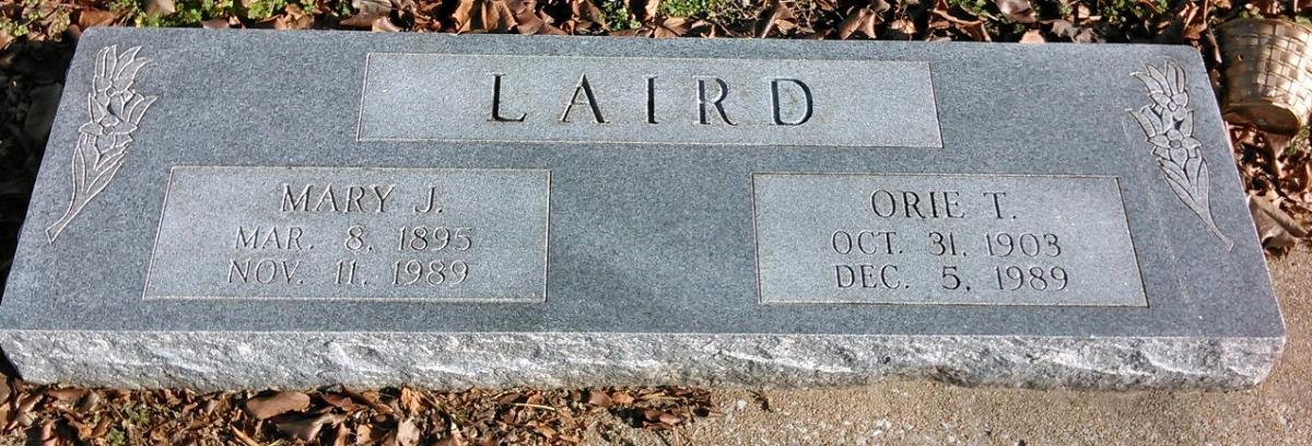 OK, Grove, Buzzard Cemetery, Laird, Orie T. & Mary J. Headstone