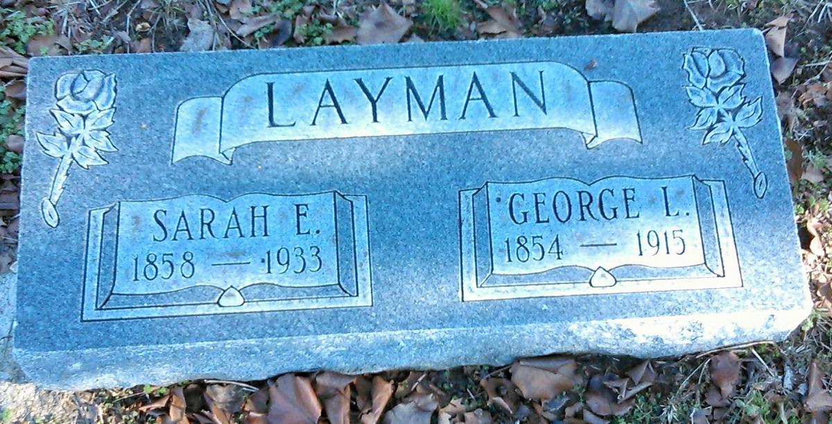 OK, Grove, Buzzard Cemetery, Layman, George L. & Sarah E. Headstone