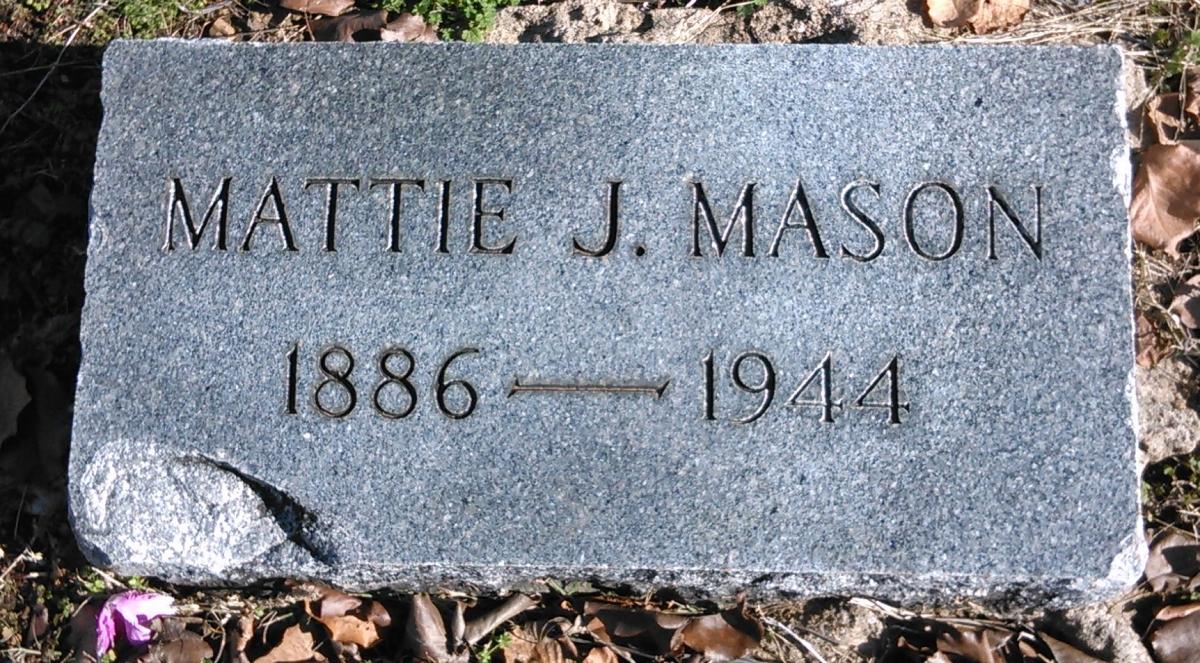 OK, Grove, Buzzard Cemetery, Mason, Mattie J. Headstone
