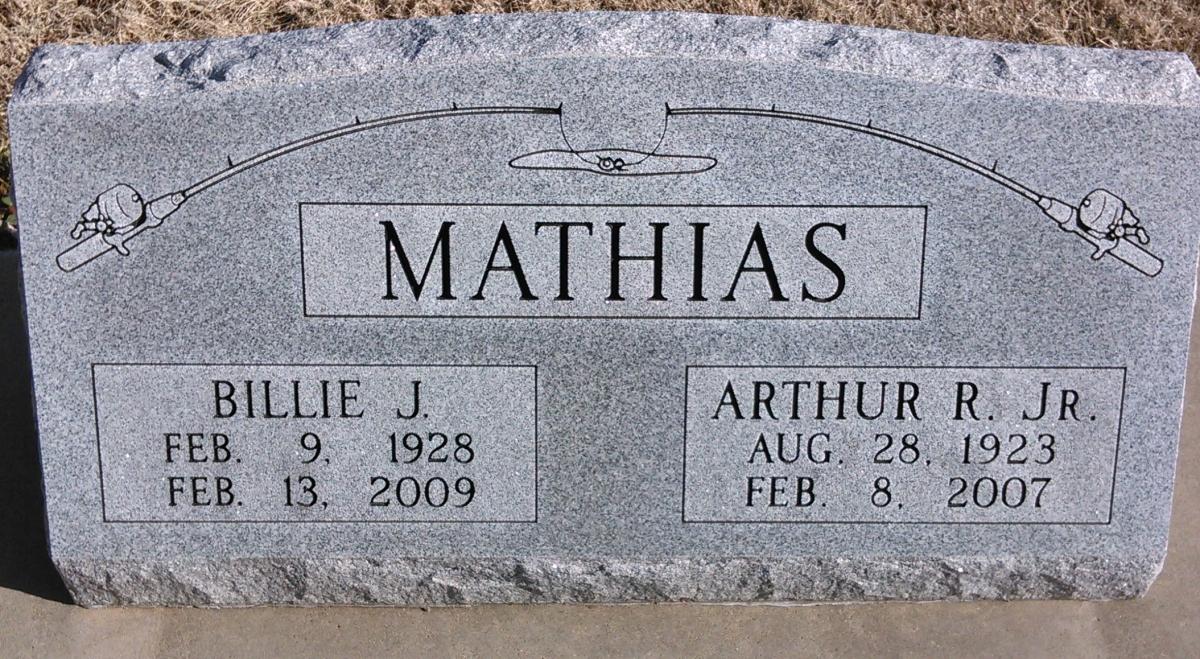 OK, Grove, Buzzard Cemetery, Mathias, Arthur R. Jr. & Billie J. Headstone