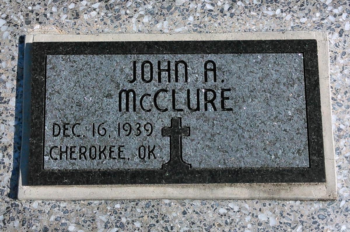 OK, Grove, Buzzard Cemetery, McClure, John A. Headstone