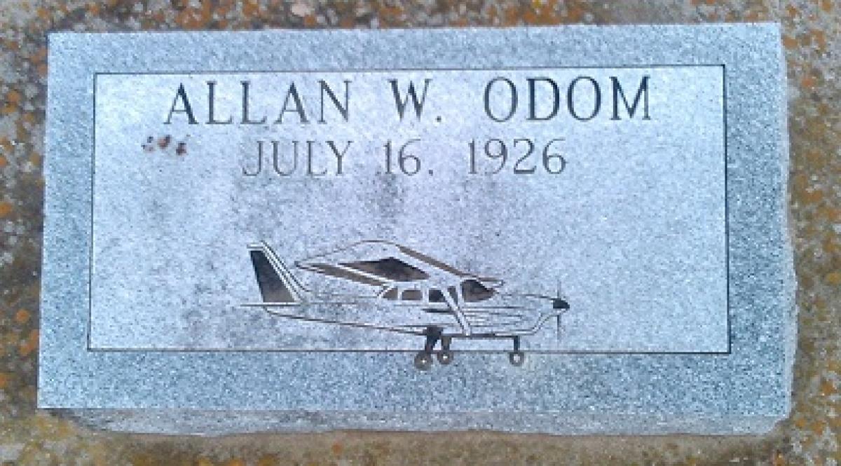 OK, Grove, Buzzard Cemetery, Odom, Allan W. Headstone