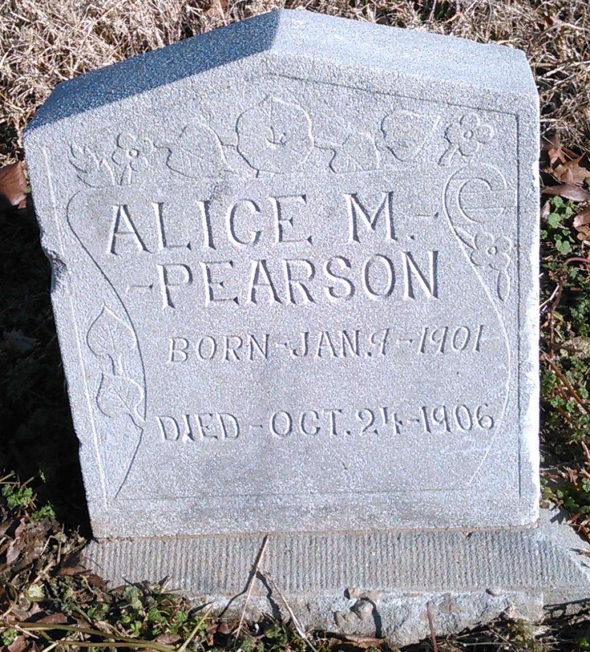 OK, Grove, Buzzard Cemetery, Pearson, Alice M. Headstone