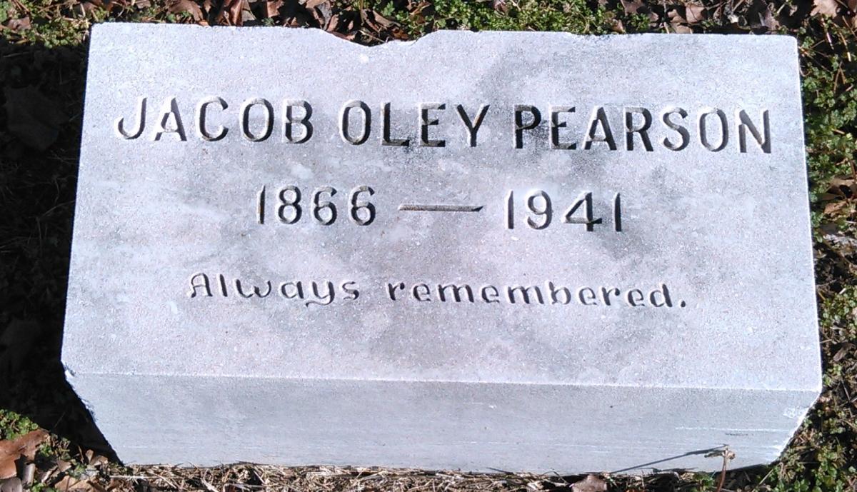 OK, Grove, Buzzard Cemetery, Pearson, Jacob Oley Headstone