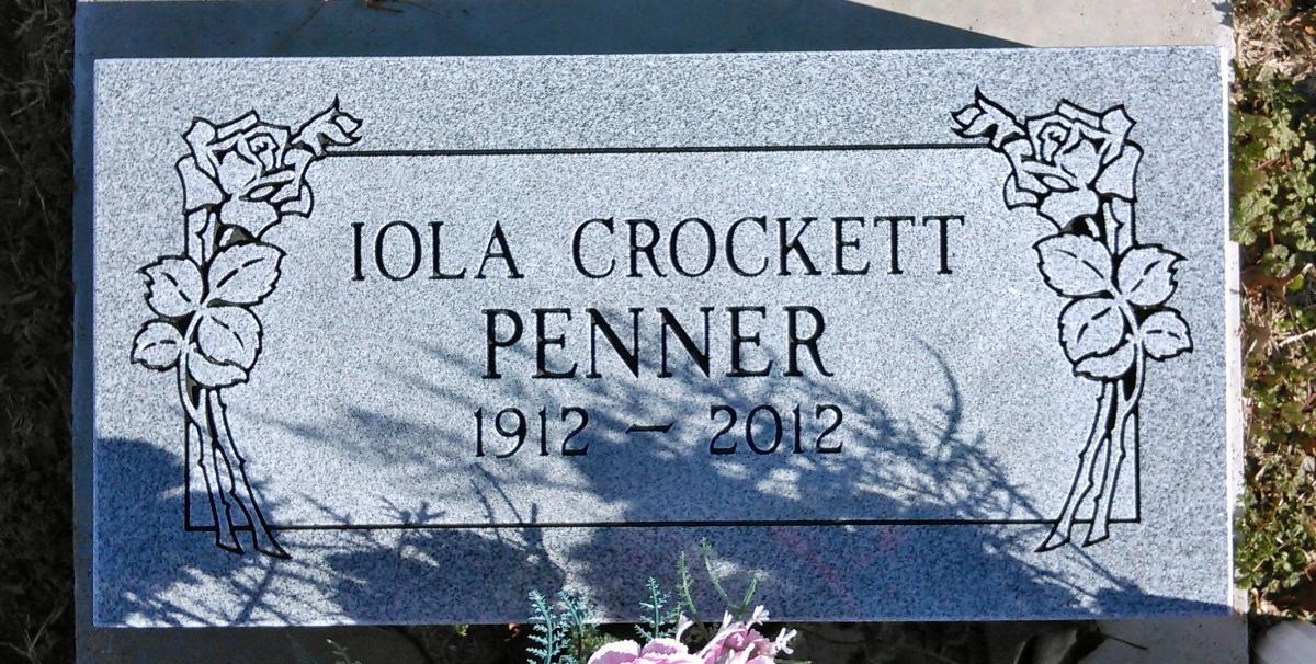 OK, Grove, Buzzard Cemetery, Penner, Iola Crockett Headstone