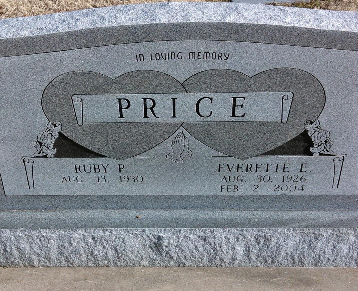OK, Grove, Buzzard Cemetery, Price, Everette E. & Ruby P. Headstone