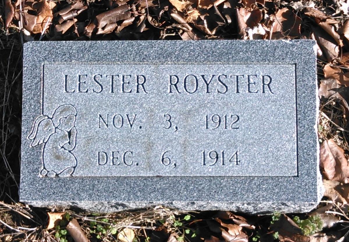 OK, Grove, Buzzard Cemetery, Royster, Lester Headstone