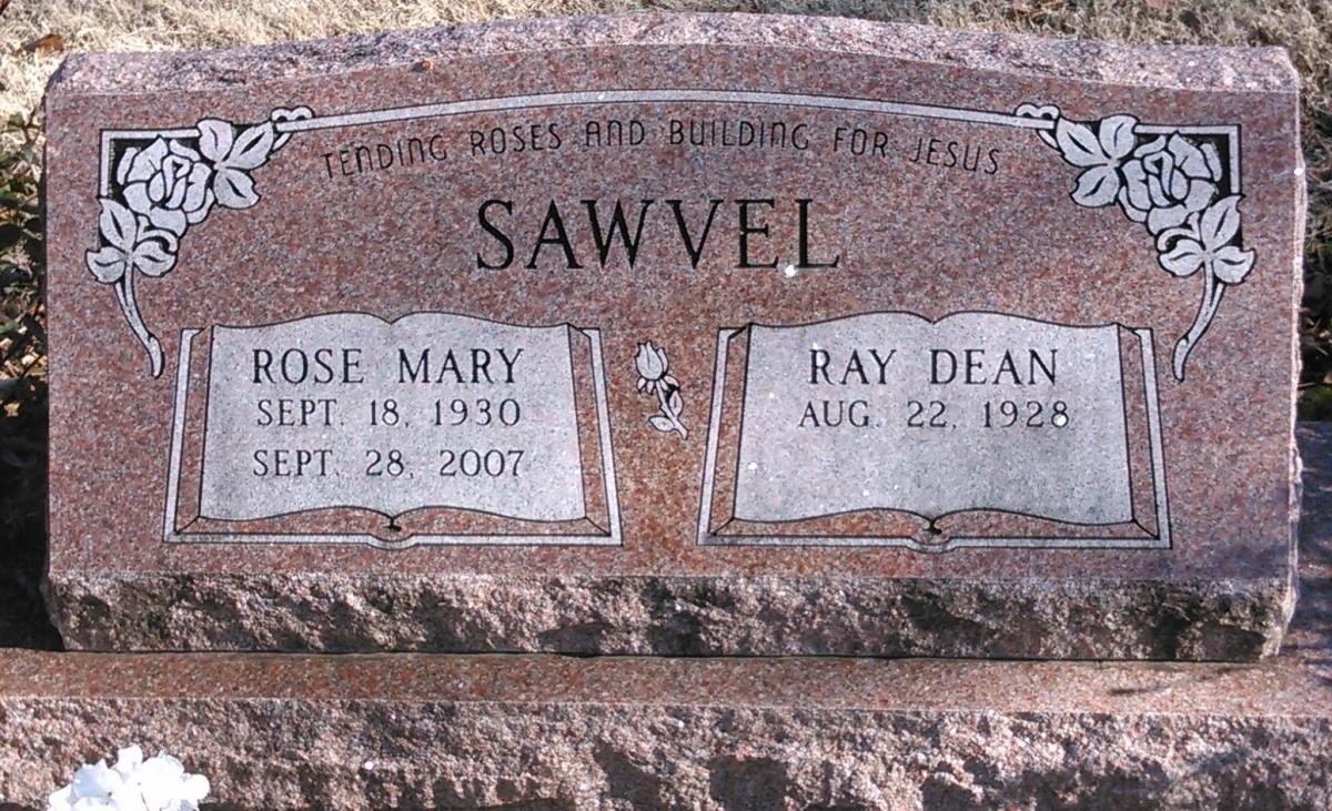 OK, Grove, Buzzard Cemetery, Sawvel, Ray Dean & Rose Mary headstone
