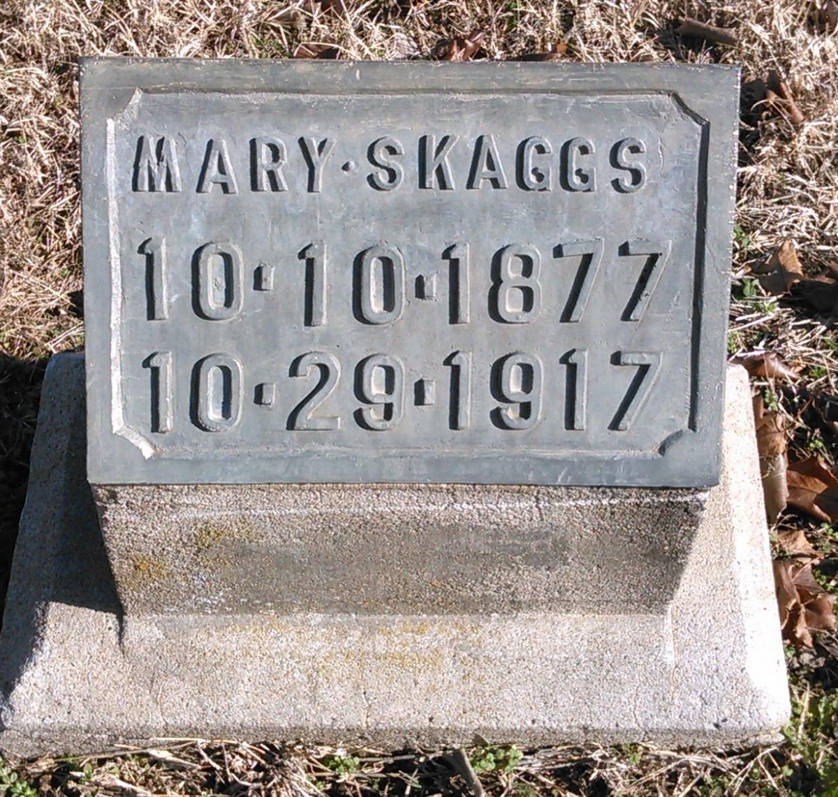 OK, Grove, Buzzard Cemetery, Skaggs, Mary Headstone