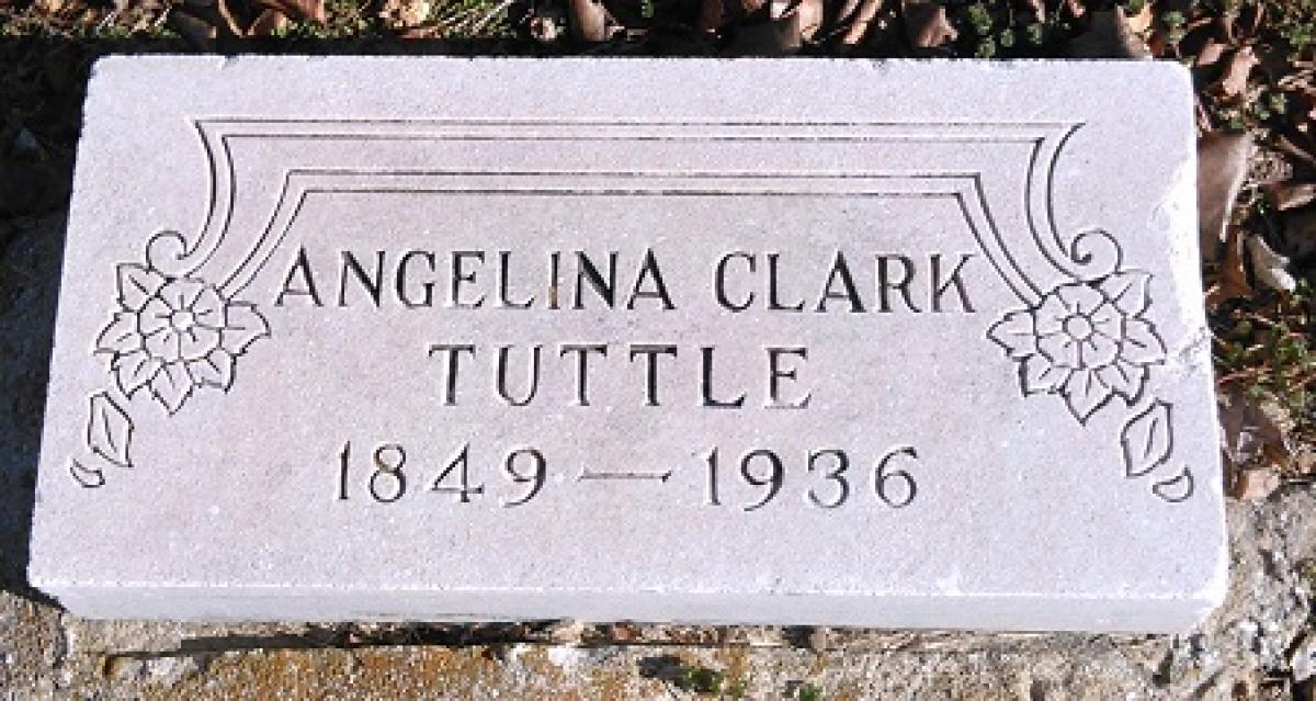 OK, Grove, Buzzard Cemetery, Tuttle, Angelina Clark Headstone