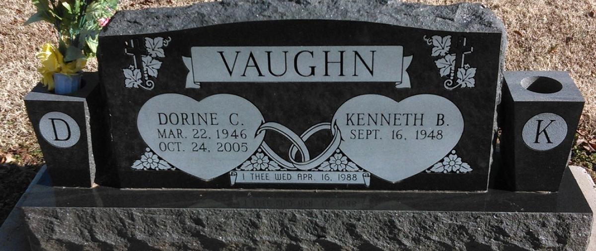 OK, Grove, Buzzard Cemetery, Vaughn, Dorine C. & Kenneth B. Headstone