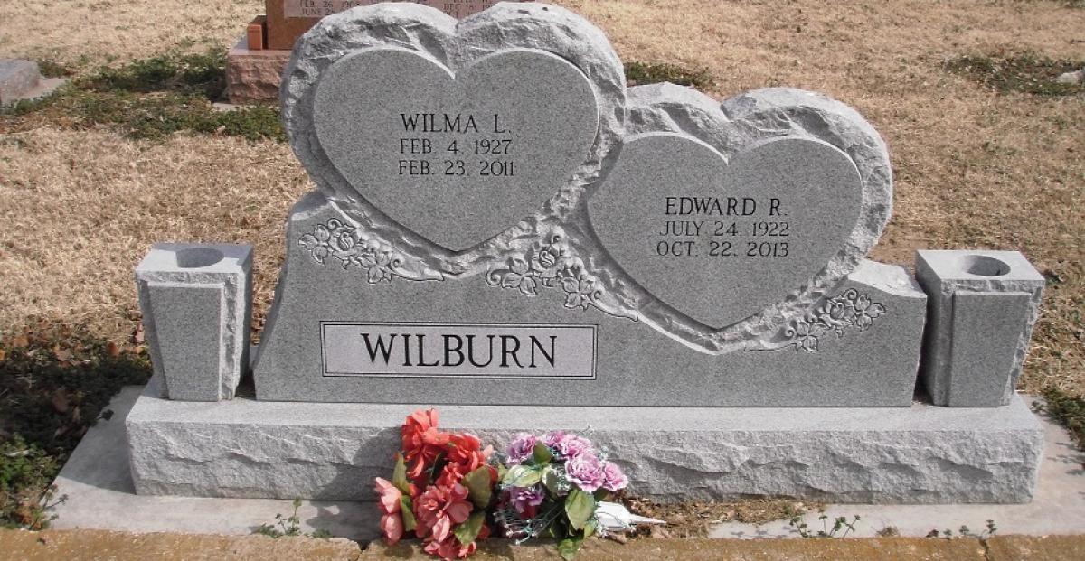 OK, Grove, Buzzard Cemetery, Wilburn, Edward R. & Wilma L. Headstone