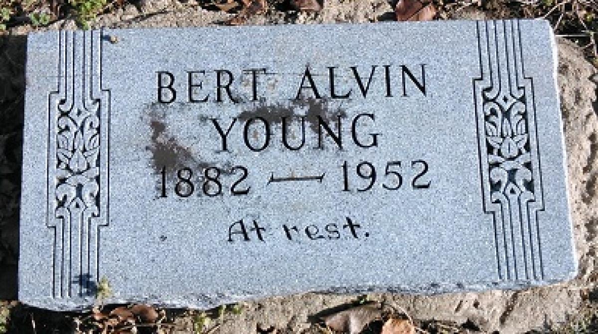 OK, Grove, Buzzard Cemetery, Young, Bert Alvin Headstone