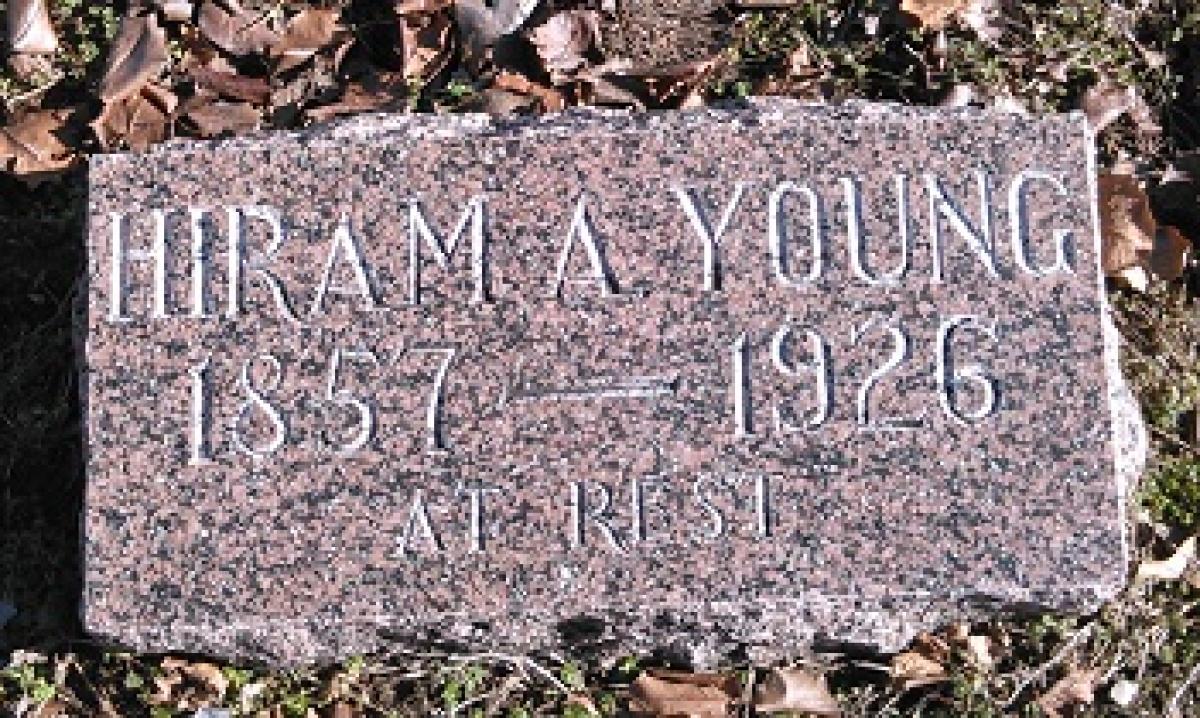 OK, Grove, Buzzard Cemetery, Young, Hiram A. Headstone