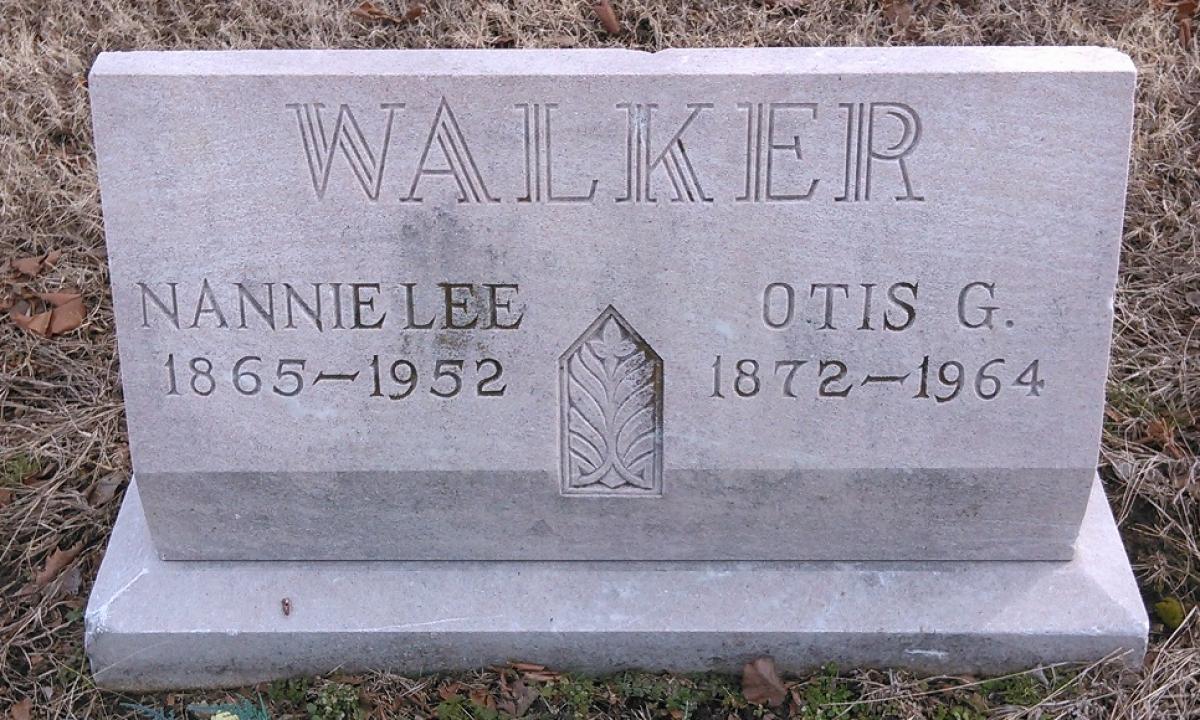 OK, Grove, Buzzard Cemetery, Walker, Otis G. & Nannie Lee Headstone