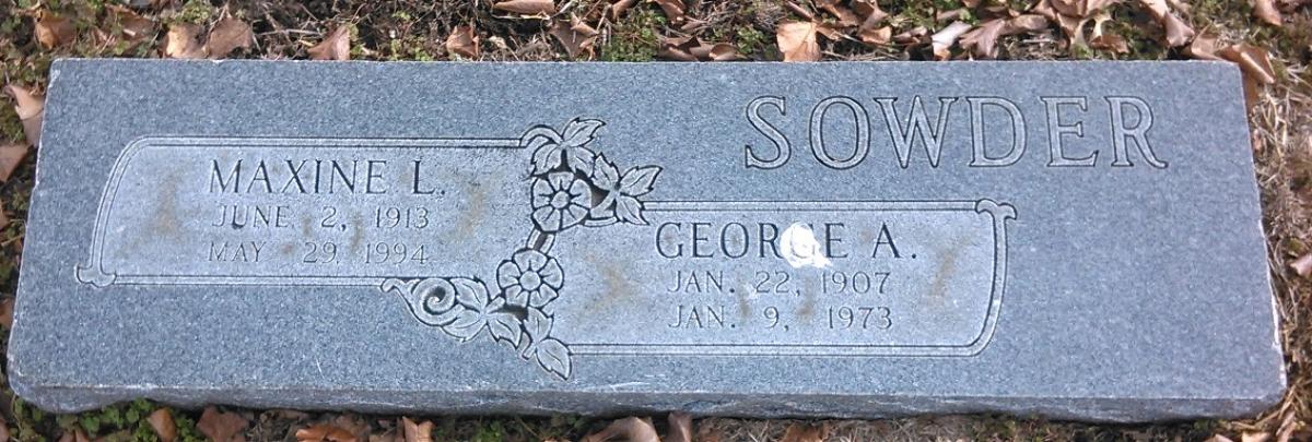 OK, Grove, Buzzard Cemetery, Sowder, Maxine I. & George A. Headstone