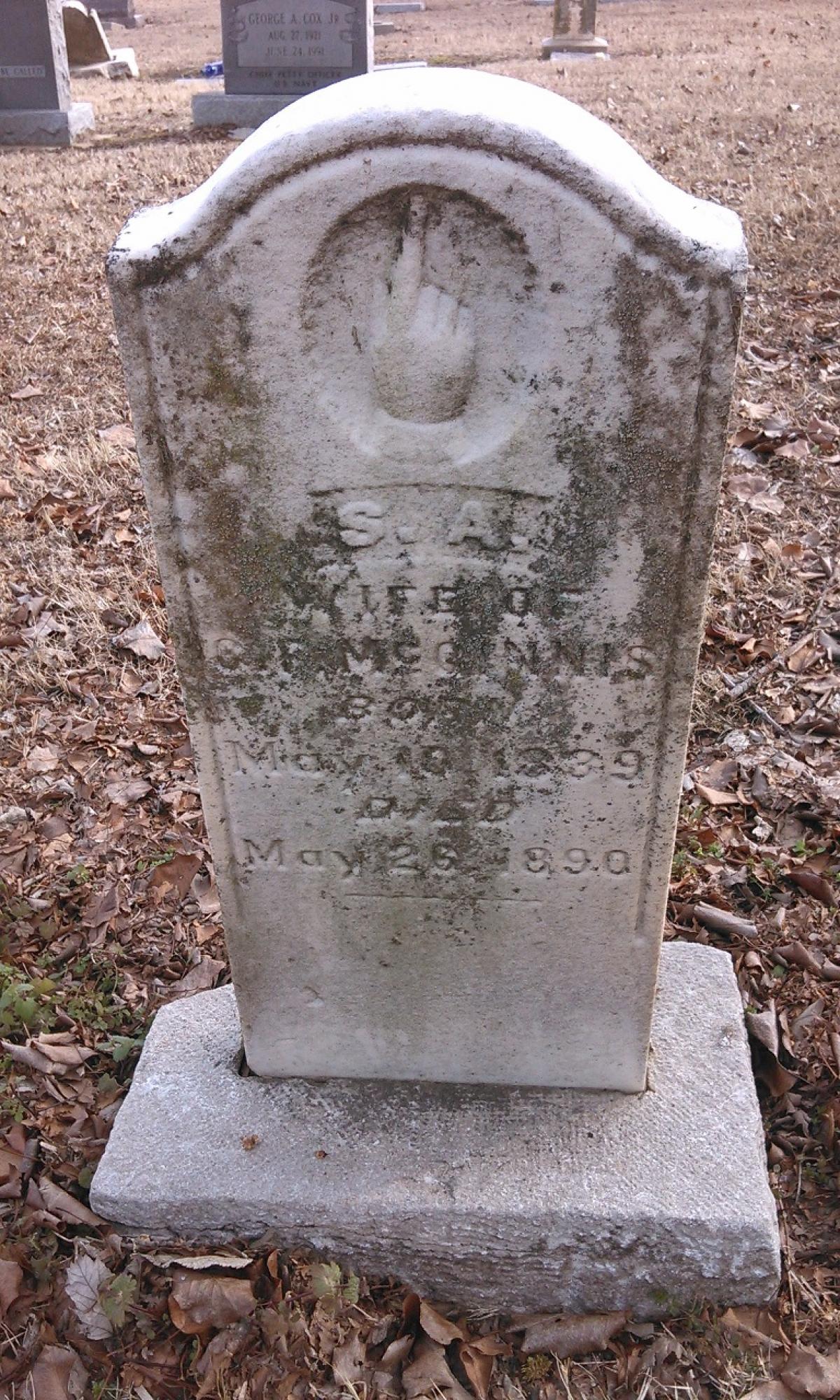 OK, Grove, Buzzard Cemetery, McGinnis, S. A. Headstone