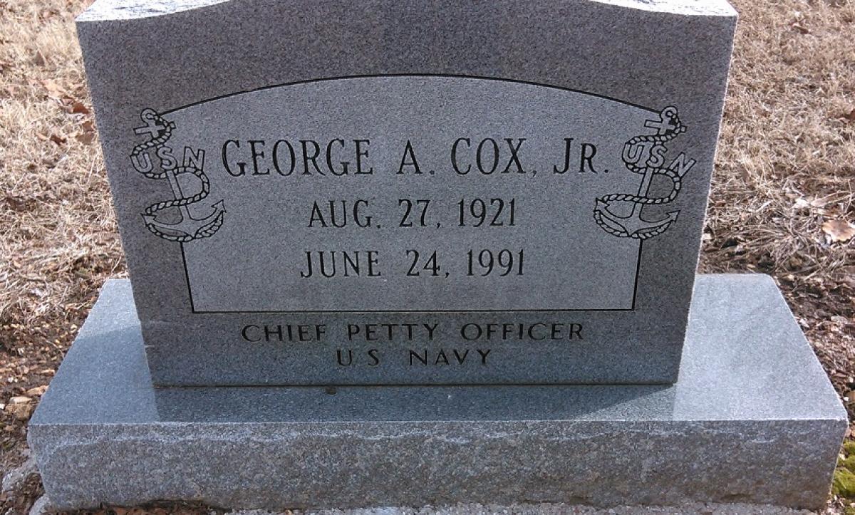 OK, Grove, Buzzard Cemetery, Cox, George A. Jr. Headstone