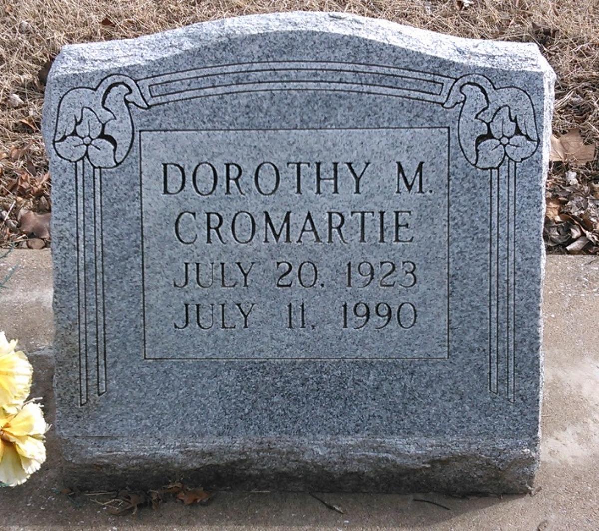 OK, Grove, Buzzard Cemetery, Cromartie, Dorothy M. Headstone