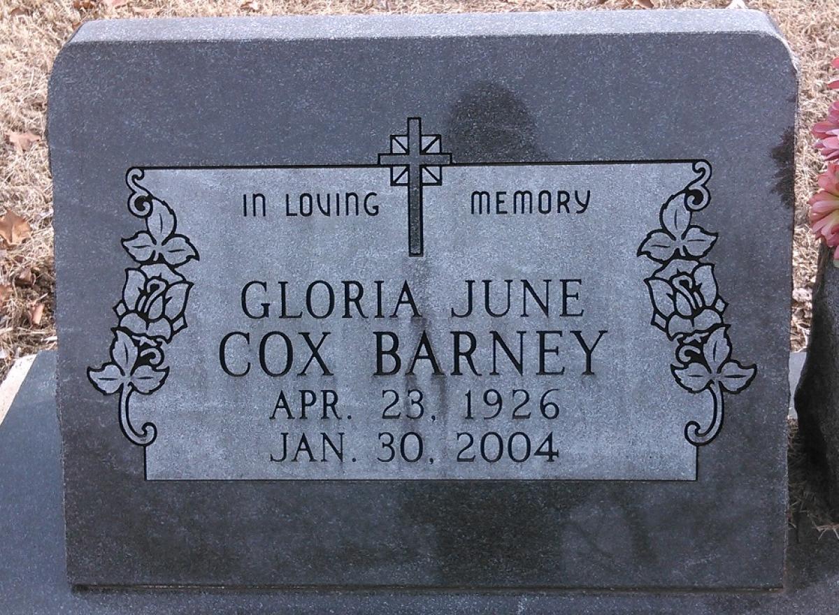 OK, Grove, Buzzard Cemetery, Barney, Gloria June (COX) Headstone