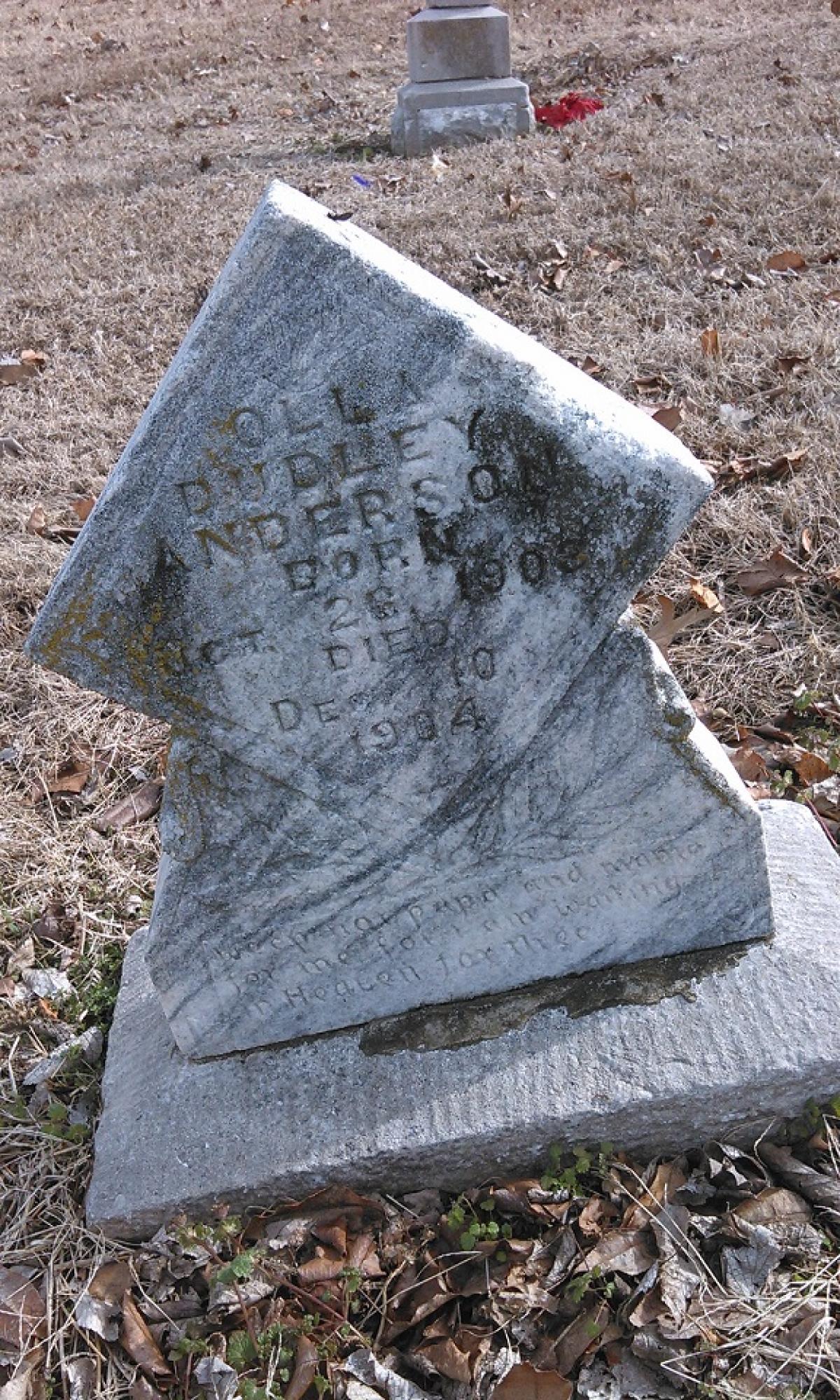 OK, Grove, Buzzard Cemetery, Anderson, Olla Dudley Headstone