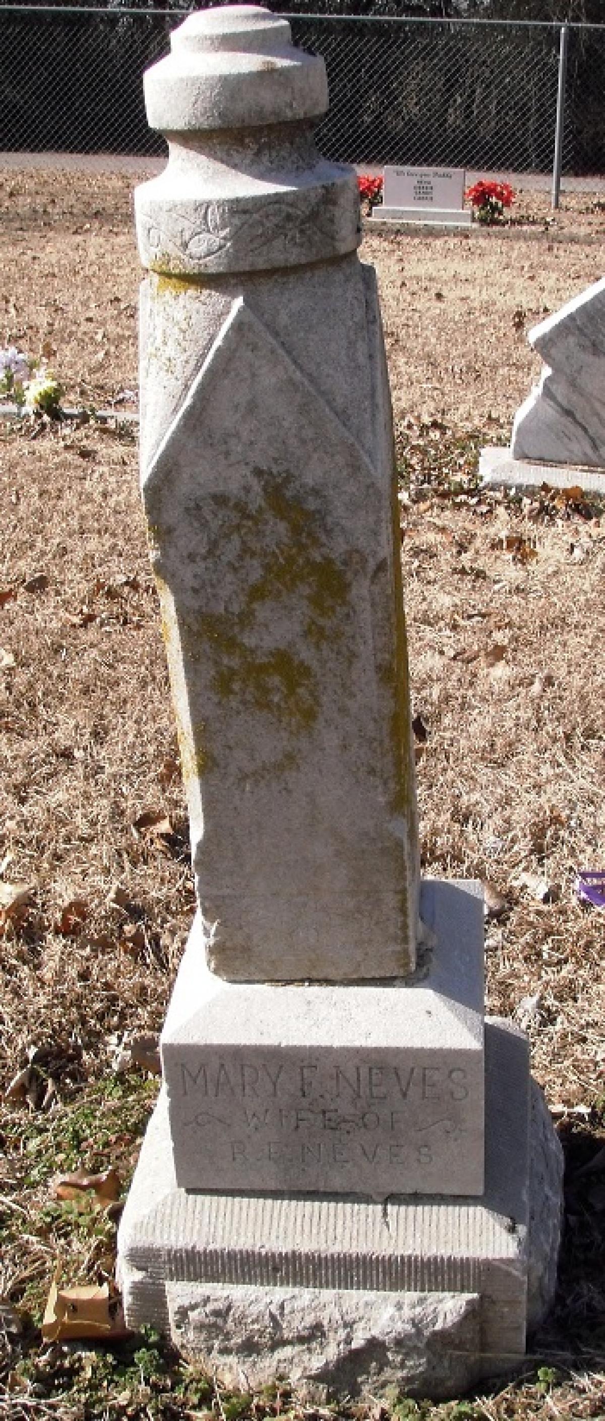 OK, Grove, Buzzard Cemetery, Neves, Mary F. Headstone