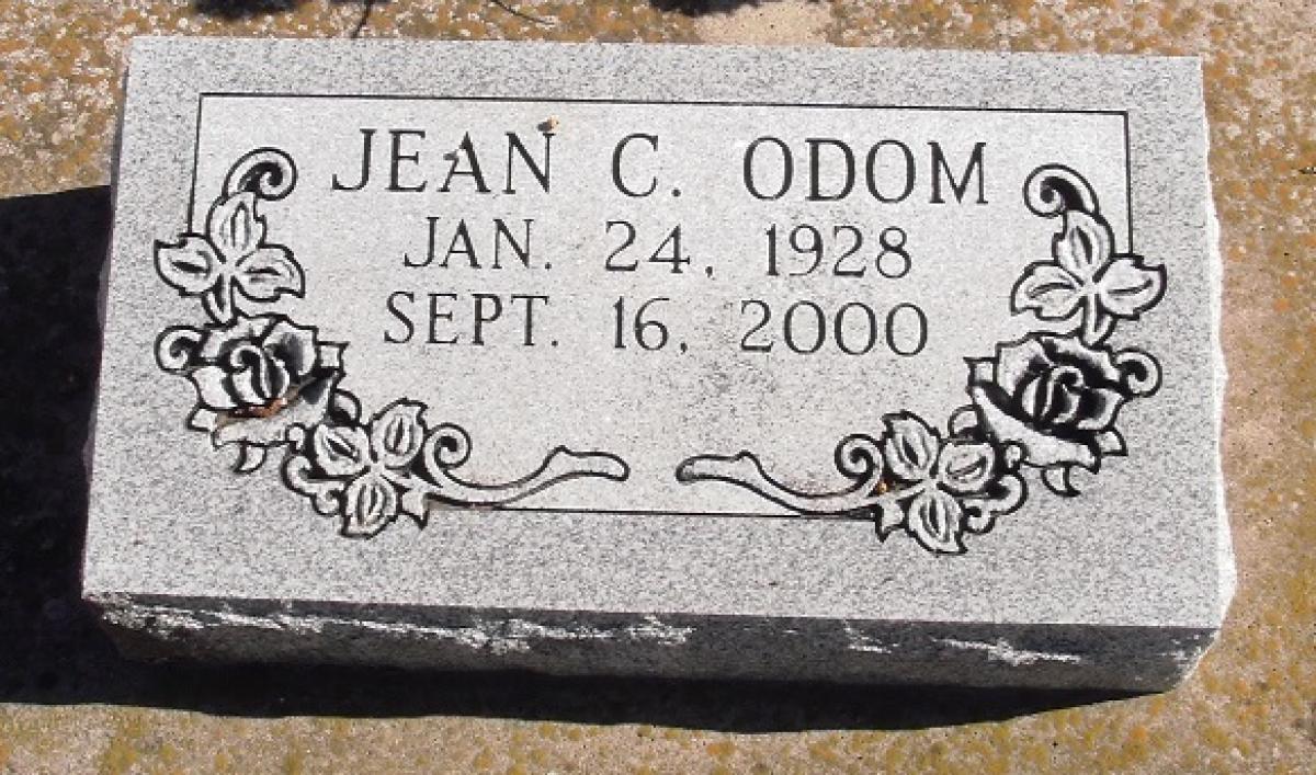 OK, Grove, Buzzard Cemetery, Odom, Jean C. Headstone