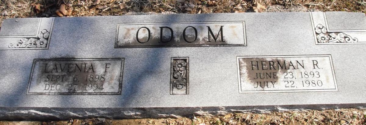 OK, Grove, Buzzard Cemetery, Odom, Herman R. & Lavenia F. Headstone