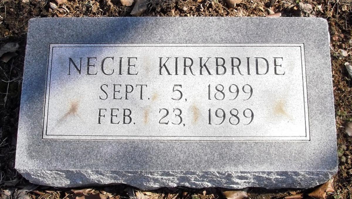 OK, Grove, Buzzard Cemetery, Kirkbride, Necie Headstone