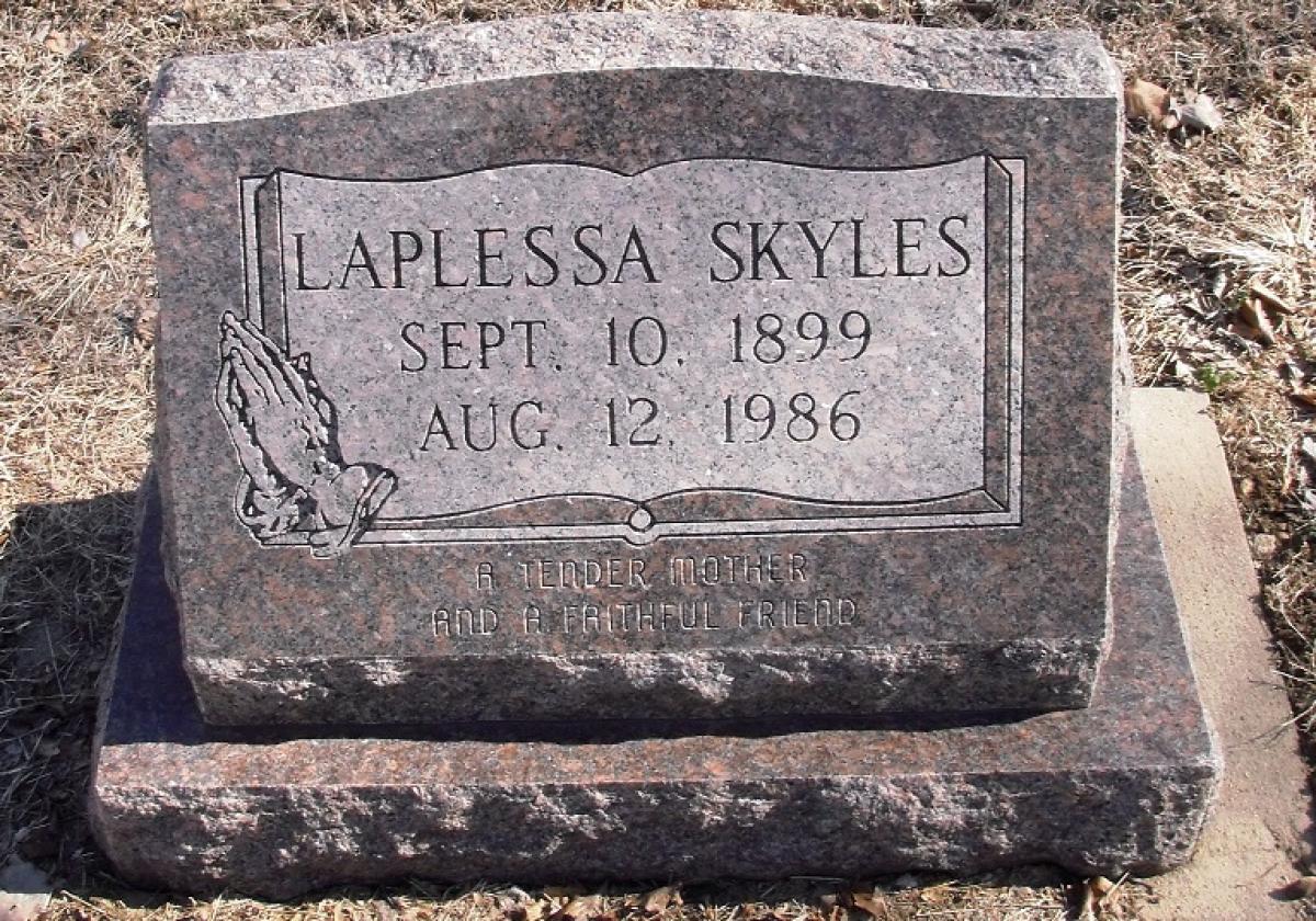 OK, Grove, Buzzard Cemetery, Skyles, Laplessa Headstone