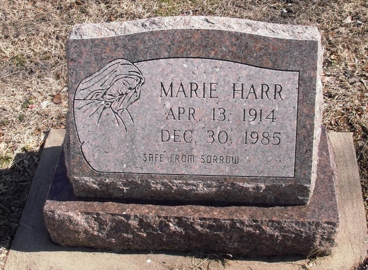OK, Grove, Buzzard Cemetery, Harr, Marie Headstone