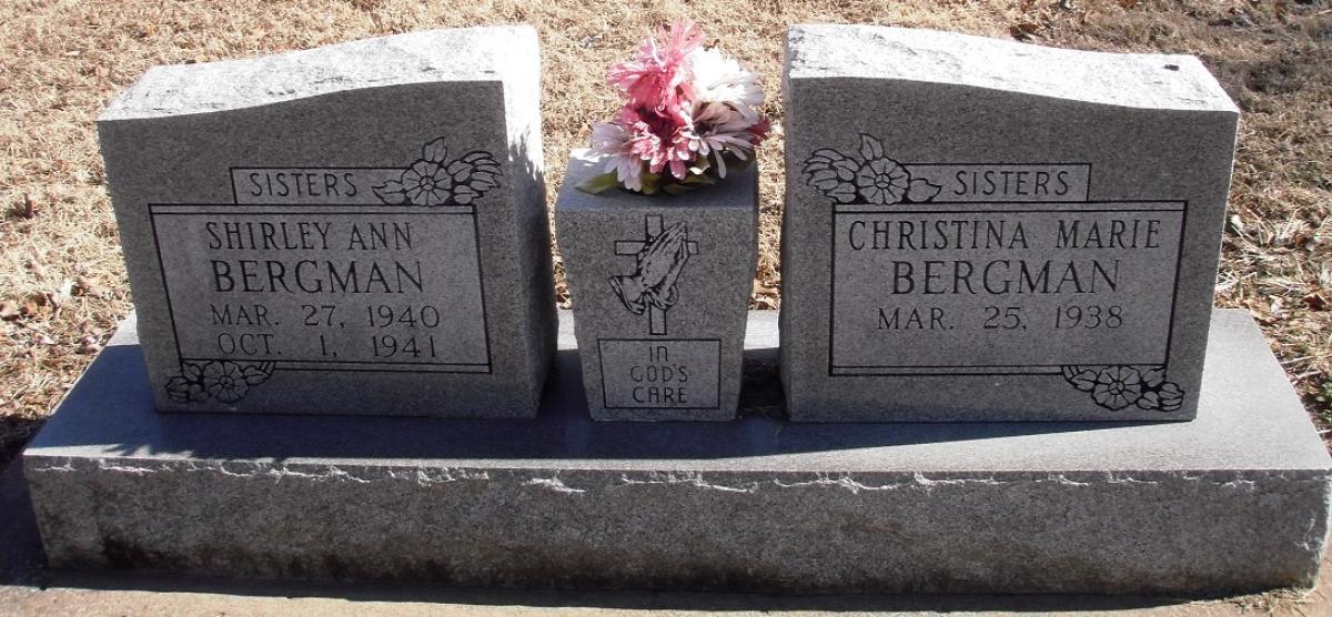 OK, Grove, Buzzard Cemetery, Bergman, Shirley Ann & Christina Marie Headstone