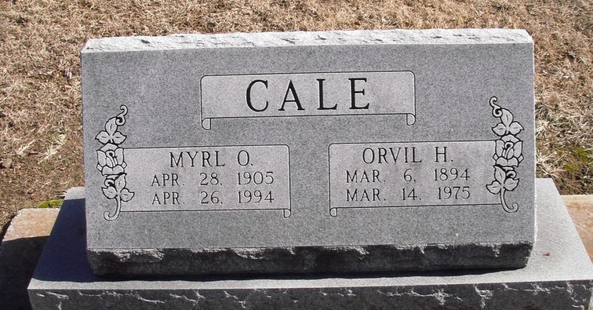 OK, Grove, Buzzard Cemetery, Cale, Orvil H. & Myrl O. Headstone