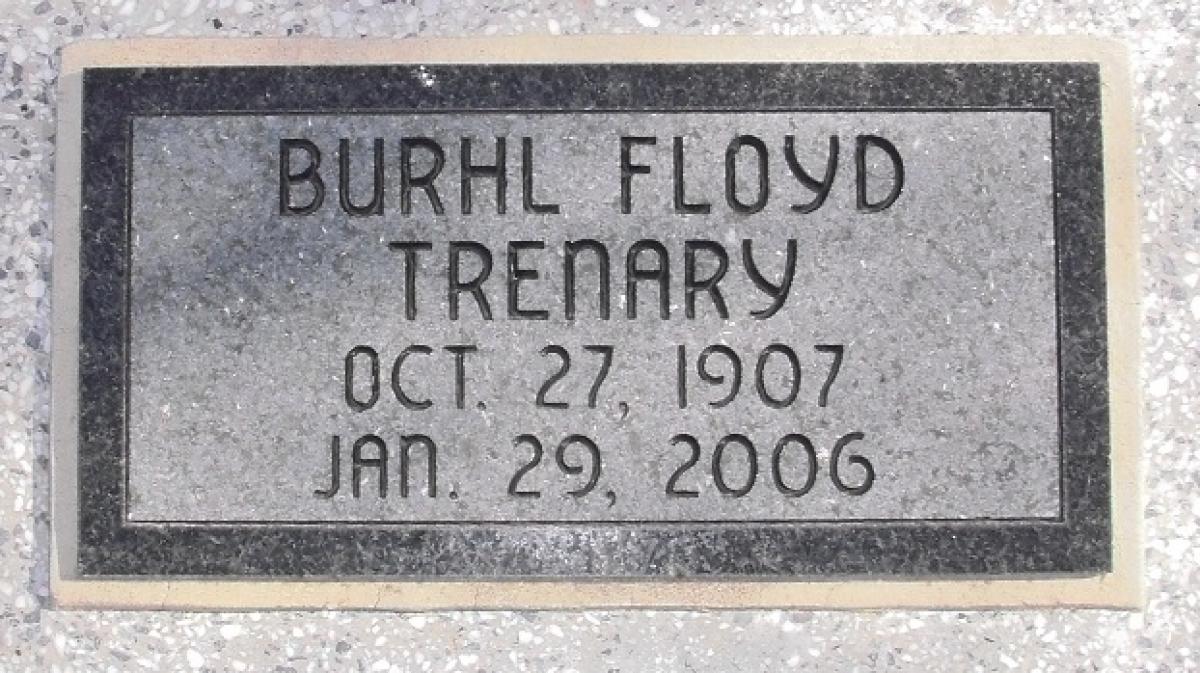 OK, Grove, Buzzard Cemetery, Trenary, Burhl Floyd Headstone