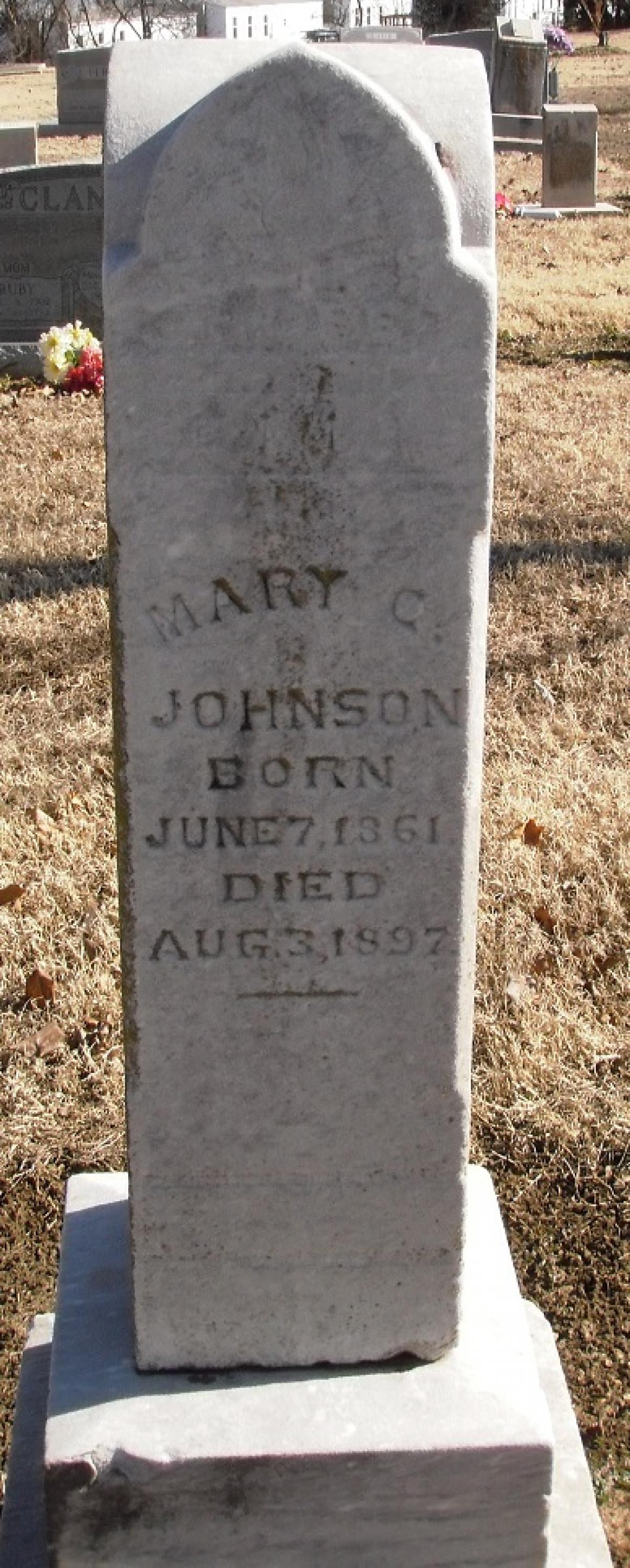 OK, Grove, Buzzard Cemetery, Johnson, Mary C. Headstone