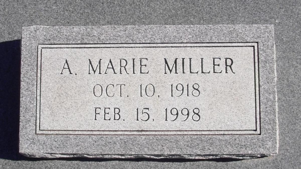 OK, Grove, Buzzard Cemetery, Miller, A. Marie Headstone