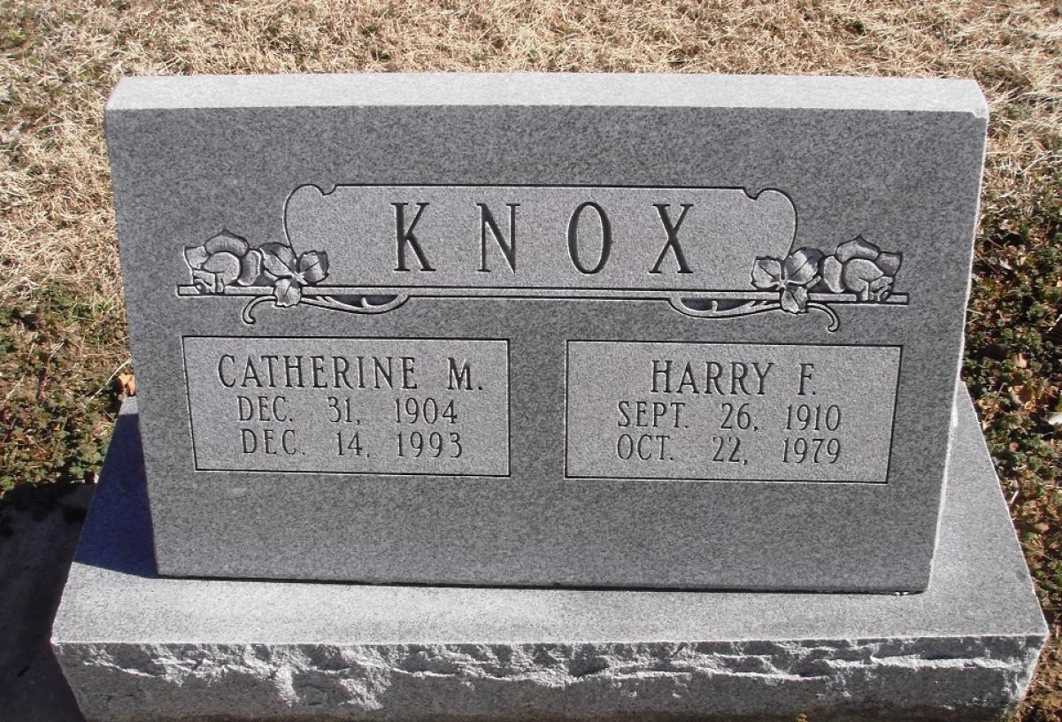 OK, Grove, Buzzard Cemetery, Knox, Harry F. & Catherine M. Headstone