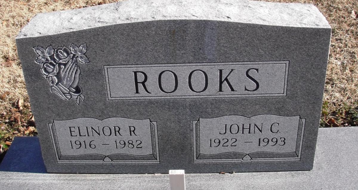 OK, Grove, Buzzard Cemetery, Rooks, John C. & Elinor R. Headstone