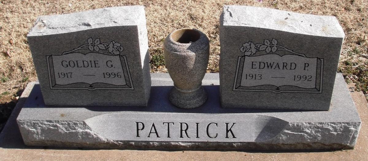 OK, Grove, Buzzard Cemetery, Patrick, Edward P. & Goldie G. Headstone
