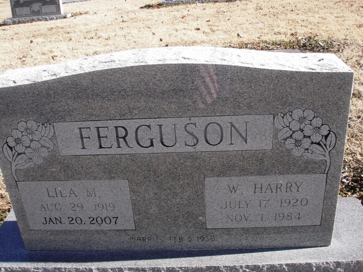 OK, Grove, Buzzard Cemetery, Ferguson, Walter Harry & Lila M. Headstone
