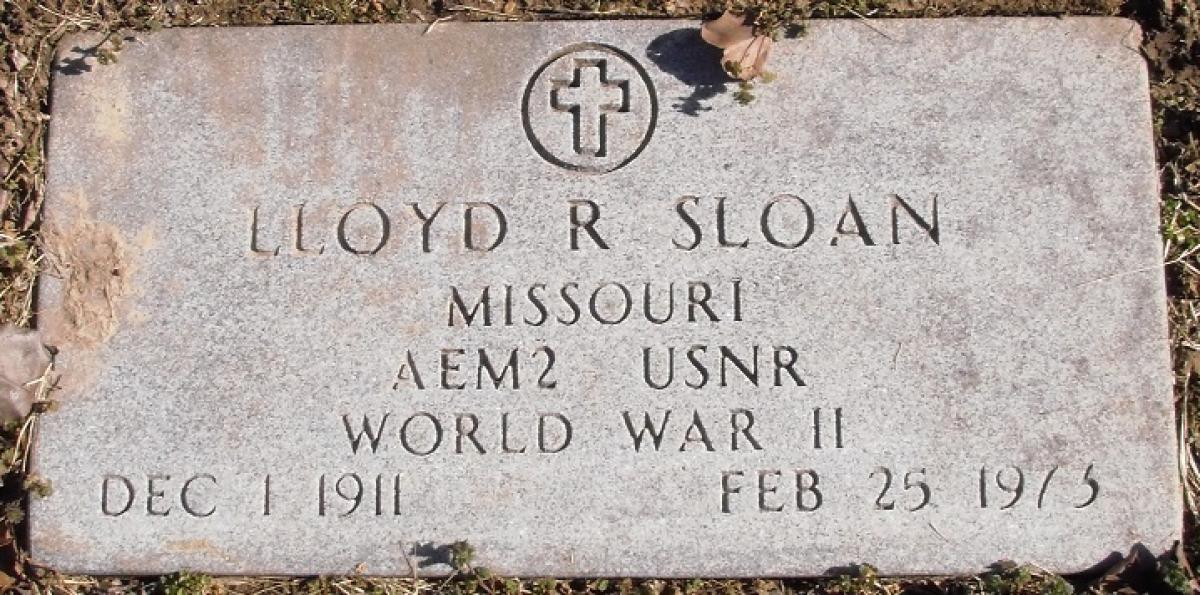 OK, Grove, Buzzard Cemetery, Sloan, Lloyd R. Military Headstone