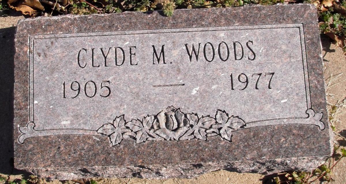 OK, Grove, Buzzard Cemetery, Woods, Clyde M. Headstone