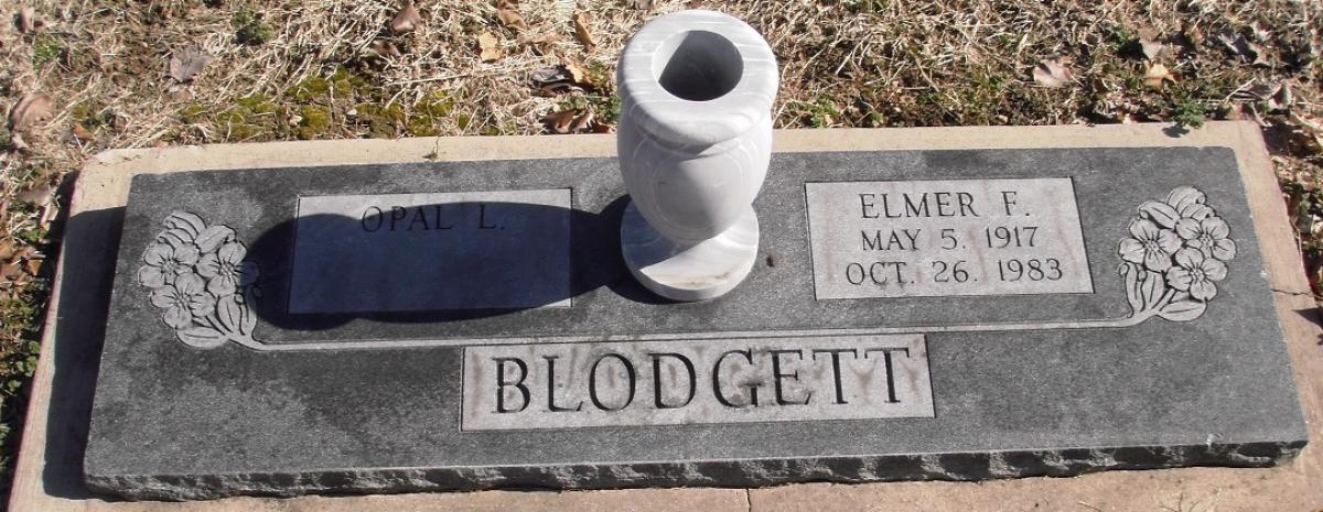 OK, Grove, Buzzard Cemetery, Blodgett, Elmer F. & Opal L. Headstone